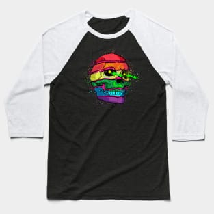 Rainbow LGBT Skull Baseball T-Shirt
